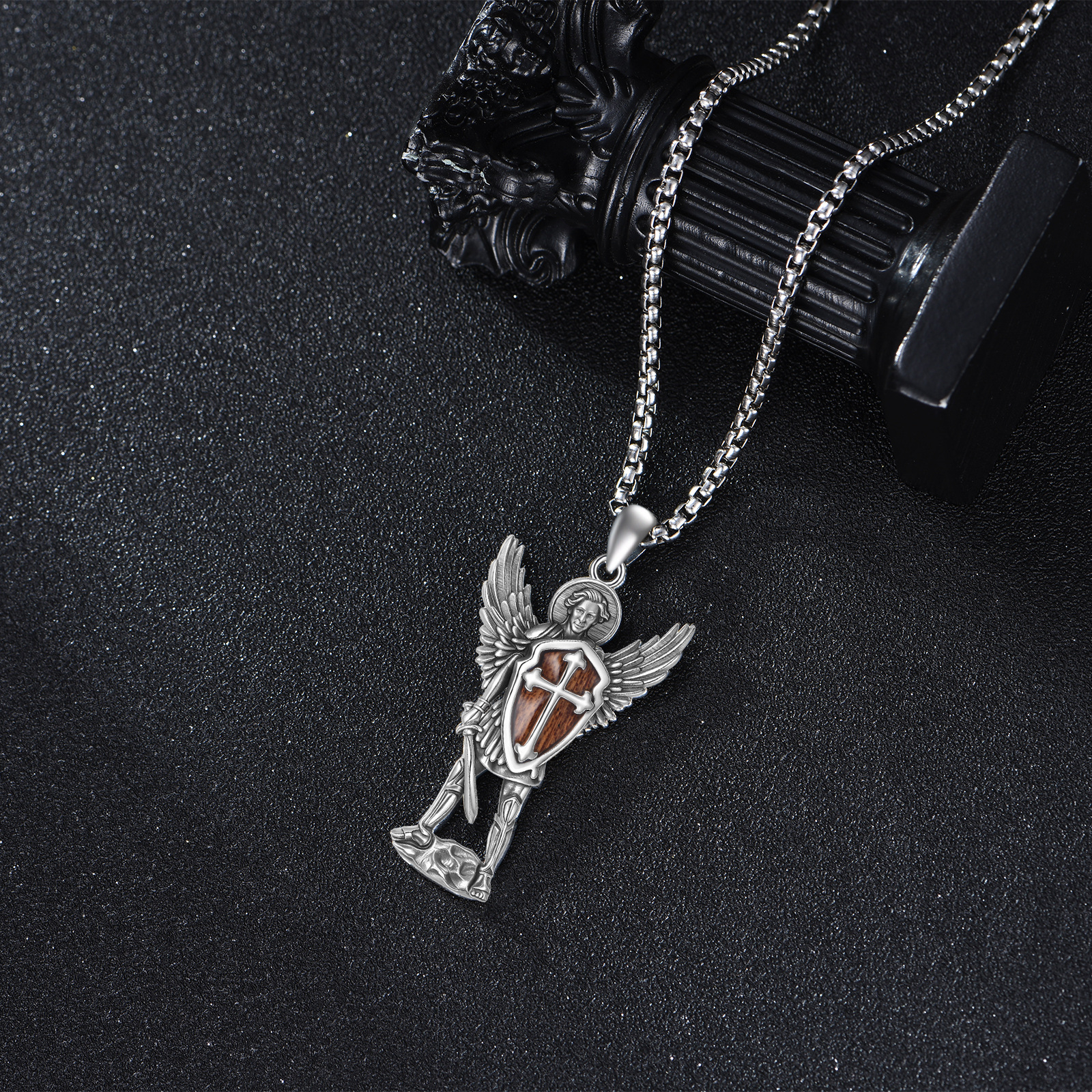 Women's 925 Sterling Silver Saint Michael Medal Necklace